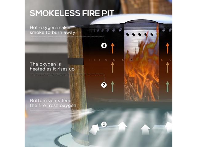 Smokeless Fire Pit with Fireproof Mat, 20' Barrel Style Portable Wood Burning Firepit, Magnesium Oxide Low Smoke Camping Bonfire Stove for...