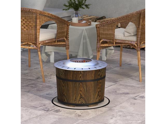 Smokeless Fire Pit with Fireproof Mat, 20' Barrel Style Portable Wood Burning Firepit, Magnesium Oxide Low Smoke Camping Bonfire Stove for...