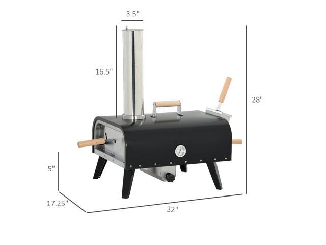 Outdoor Pizza Oven with 12' Rotating Stone, Peel and Cover, Portable Pellet Wood Fired Pizza Maker with Foldable Legs, Stainless Steel Pizza Grill...
