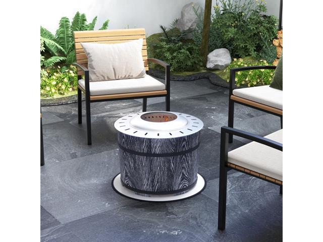 Smokeless Fire Pit with Fireproof Mat, 20' Barrel Style Portable Wood Burning Firepit, Magnesium Oxide Low Smoke Camping Bonfire Stove for...