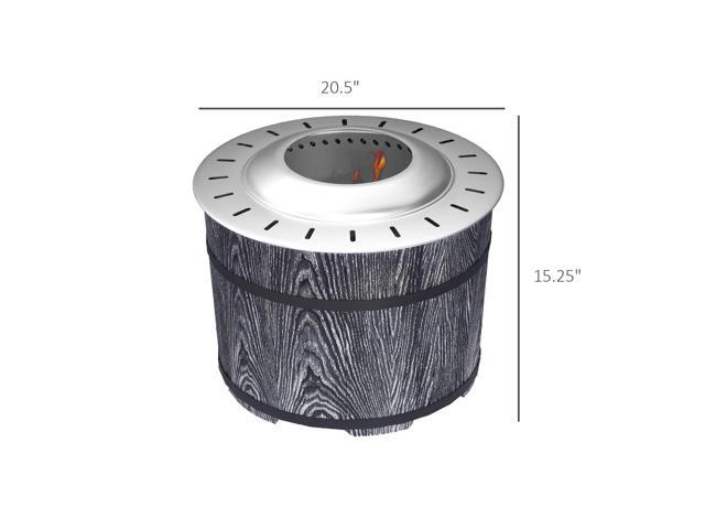 Smokeless Fire Pit with Fireproof Mat, 20' Barrel Style Portable Wood Burning Firepit, Magnesium Oxide Low Smoke Camping Bonfire Stove for...