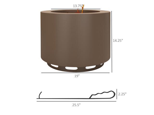 Smokeless Fire Pit, 19' Portable Wood Burning Firepit with Poker, Low Smoke Camping Bonfire Stove for Backyard Patio Picnic, Stainless Steel, Bronze