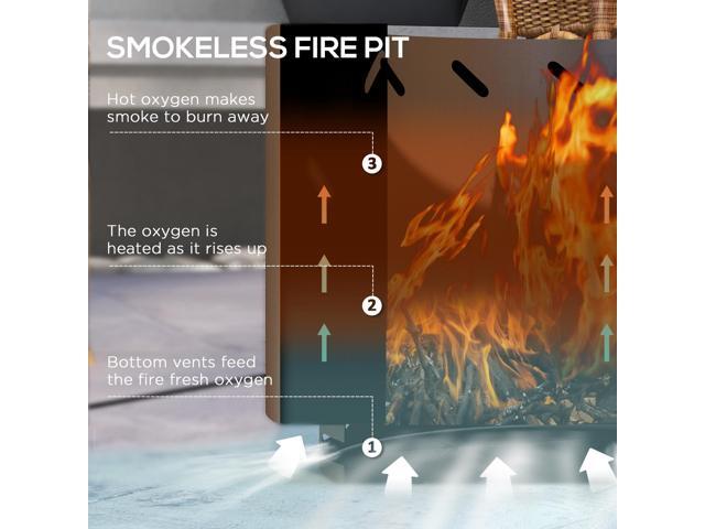 Smokeless Fire Pit, 19' Portable Wood Burning Firepit with Poker, Low Smoke Camping Bonfire Stove for Backyard Patio Picnic, Stainless Steel, Bronze