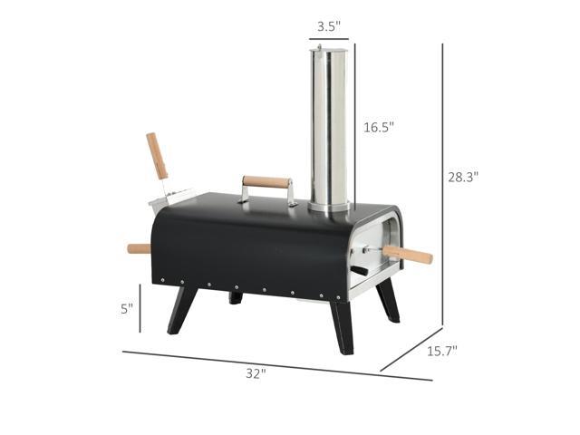 Outdoor Pizza Oven with 12' Stone, Peel and Cover, Portable Pellet Wood Fired Pizza Maker with Foldable Legs, Stainless Steel Pizza Grill for...
