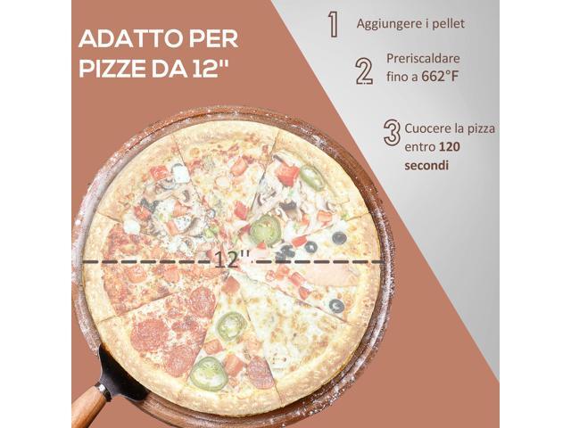 Outdoor Pizza Oven with 12' Stone, Peel and Cover, Portable Pellet Wood Fired Pizza Maker with Foldable Legs, Stainless Steel Pizza Grill for...