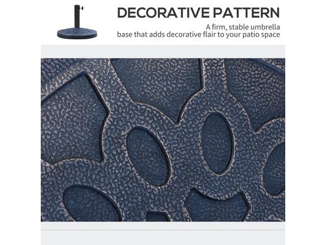 18' 26 lbs Round Resin Umbrella Base Stand Market Parasol Holder with Beautiful Decorative Pattern & Easy Setup, for 1.5', 1.89' Pole, for Lawn,...