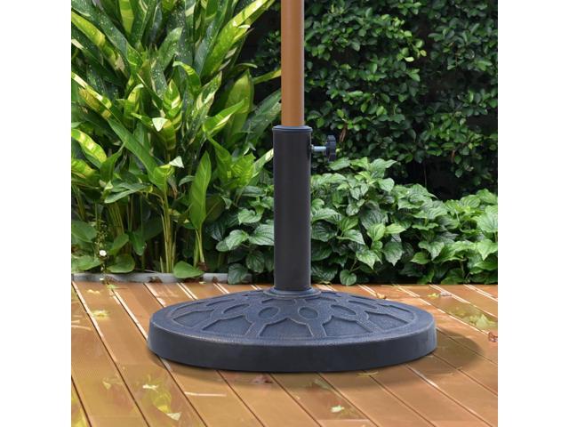 18' 26 lbs Round Resin Umbrella Base Stand Market Parasol Holder with Beautiful Decorative Pattern & Easy Setup, for 1.5', 1.89' Pole, for Lawn,...