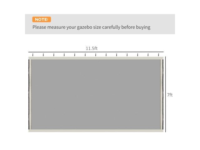 10' x 13' Replacement Mesh Sidewall Netting for Patio Gazebos and Canopy Tents with Zippers (Sidewall Only), Cream