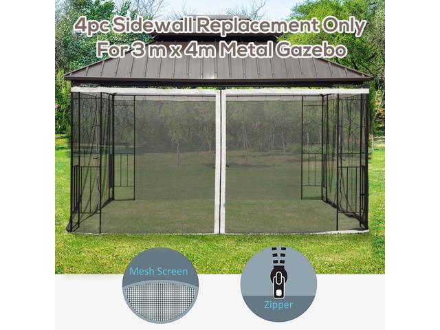 10' x 13' Replacement Mesh Sidewall Netting for Patio Gazebos and Canopy Tents with Zippers (Sidewall Only), Cream