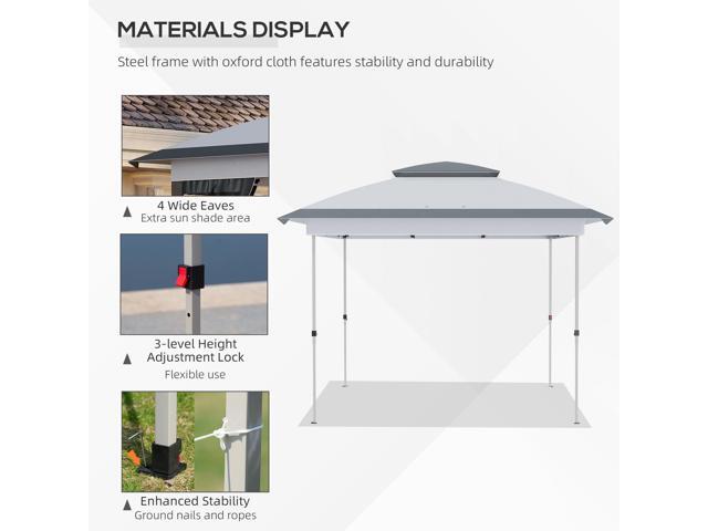 12' x 12' Pop Up Canopy Tent with Netting and Carry Bag, Instant Sun Shelter with 137 sq. ft Shade, Tents for Parties, Height Adjustable, for...