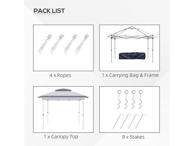 12' x 12' Pop Up Canopy Tent with Netting and Carry Bag, Instant Sun Shelter with 137 sq. ft Shade, Tents for Parties, Height Adjustable, for...