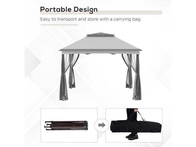 11' x 11' Pop Up Canopy, Outdoor Patio Gazebo Shelter with Removable Zipper Netting, Instant Event Tent w/ 114 Square Feet of Shade and Carry Bag...