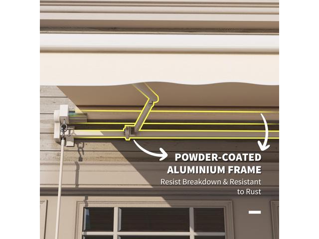 10' x 8' Retractable Awning, Patio Awnings, Sunshade Shelter w/ Manual Crank Handle, UV & Water-Resistant Fabric and Aluminum Frame for Deck,...