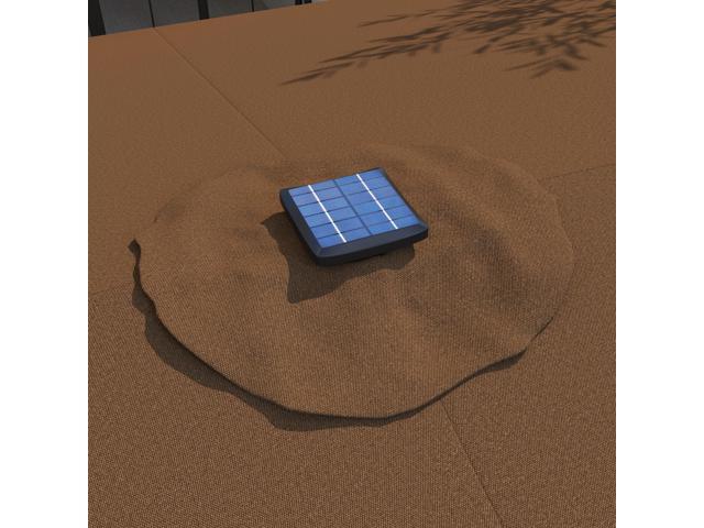 Double-Sided Sun Umbrella, Outdoor Garden Parasol, Patio Sun Shade with LED Solar Light, Coffee