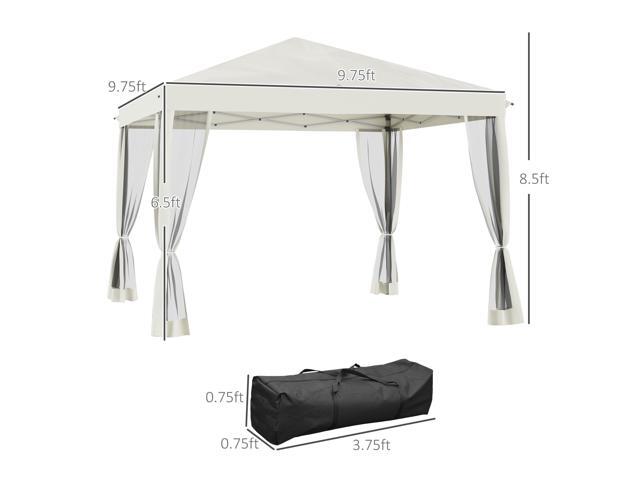 10' x 10' Pop Up Canopy Tent with Netting, Instant Gazebo, Ez up Screen House Room with Carry Bag, Height Adjustable, for Outdoor, Garden, Patio,...