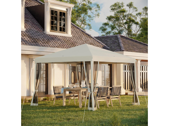 10' x 10' Pop Up Canopy Tent with Netting, Instant Gazebo, Ez up Screen House Room with Carry Bag, Height Adjustable, for Outdoor, Garden, Patio,...
