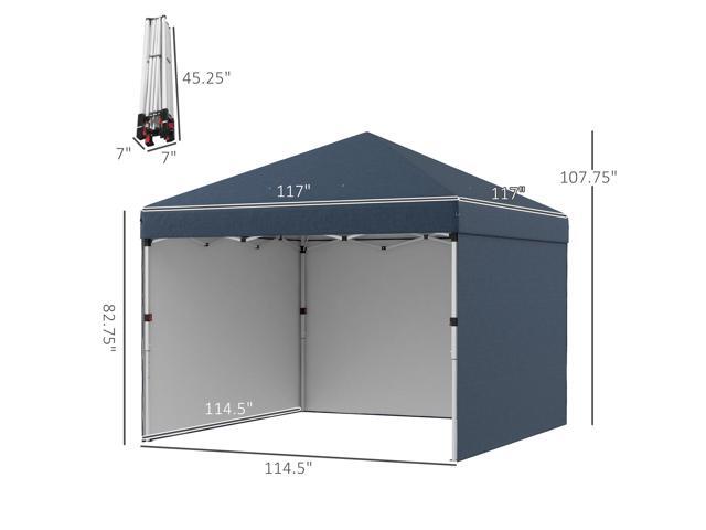 10' x 10' Pop Up Canopy Tent with 3 Sidewalls, Leg Weight Bags and Carry Bag, Height Adjustable, Instant Party Tent Event Shelter Gazebo for...