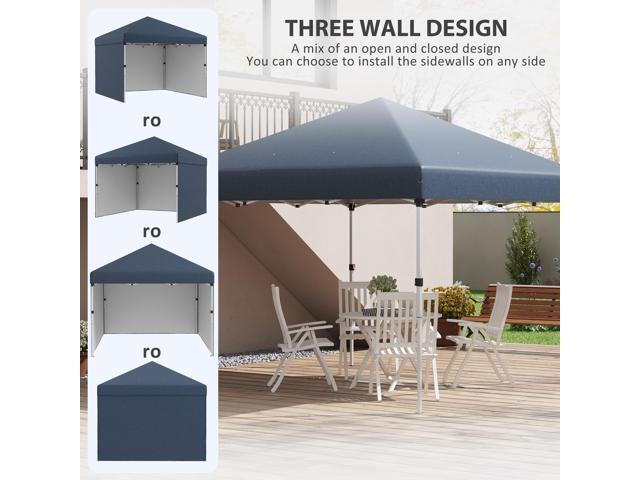 10' x 10' Pop Up Canopy Tent with 3 Sidewalls, Leg Weight Bags and Carry Bag, Height Adjustable, Instant Party Tent Event Shelter Gazebo for...