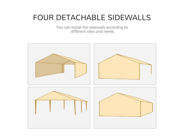 9.6' x 19' Large Party Tent, Outdoor Event Shelter, Gazebo Canopy with 4 Removable Window Sidewalls for Weddings, Picnics, Blue
