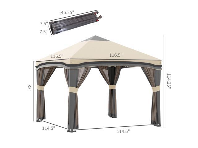 10' x 10' Pop Up Canopy Tent with Netting, Instant Tents for Parties, Height Adjustable, with Wheeled Carry Bag and 4 Sand Bags for Outdoor,...