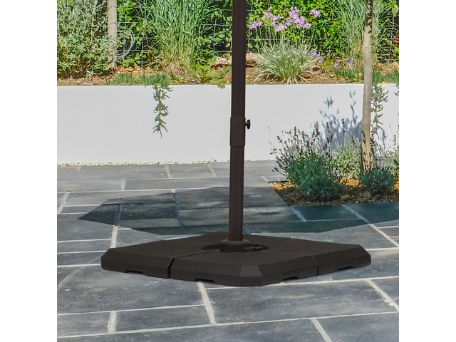 4-Piece Heavy Duty Cantilever Offset Umbrella Stand Base Weight, 264 lb. Capacity, Easy to Fill with Water or Sand