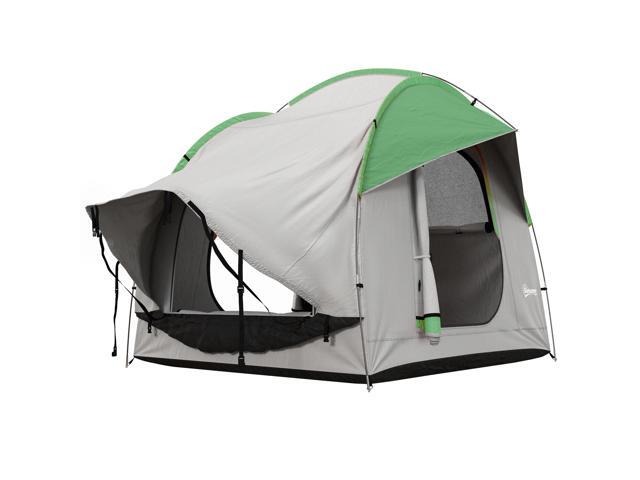 SUV Tent, 2000mm Waterproof Truck Tent with 3 Doors and Mesh Window, for 5-6 Person Camping Outdoor Travel, 7.5' L x 6.9' W x 6.9' H, Gray and Green