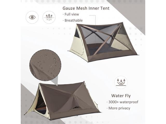 2-3 People Pop Up Camping Tent Waterproof Automatic Instant Tent Portable Cabana Beach Tent with Rainfly, Carry Bag, Windows and Doors, Outdoor...