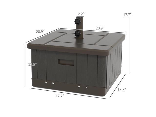 3-in-1 Outdoor Umbrella Base, Coffee End Table, Flower Box Planter with Drain Hole, 175 lbs. Capacity Fillable Patio Umbrella Stand Table with...