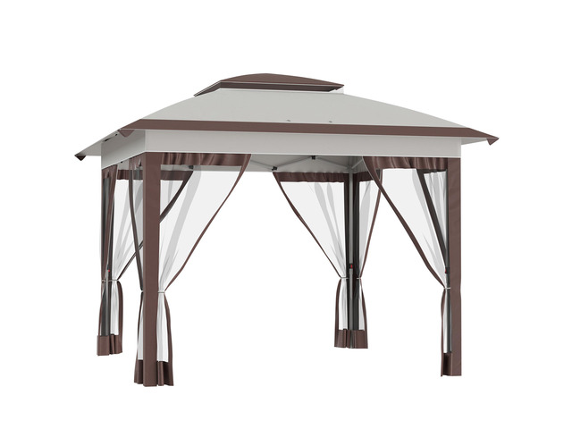 12' x 12' Pop Up Canopy Tent with Netting and Carry Bag, Instant Sun Shelter with 137 sq. ft Shade, Tents for Parties, Height Adjustable, for...