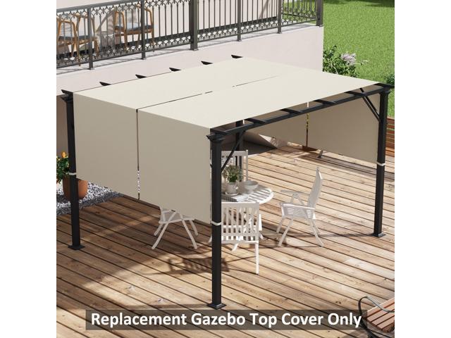 2 PCS 4 x 18ft Pergola Canopy Replacement, UV Protection Pergola Shade Cover, Easy to Install for 10 x 11.8ft Pergola, Khaki