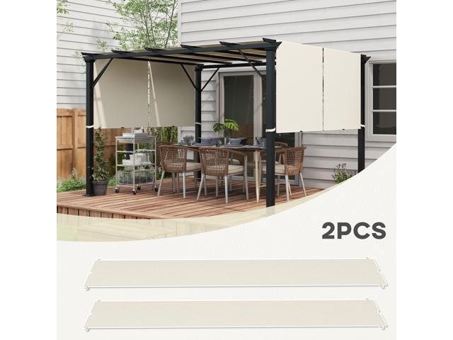 2 PCS 4 x 18ft Pergola Canopy Replacement, UV Protection Pergola Shade Cover, Easy to Install for 10 x 11.8ft Pergola, Khaki