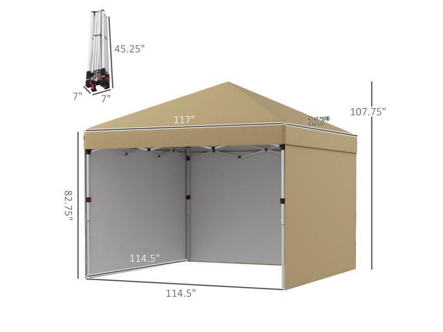 10' x 10' Pop Up Canopy Tent with 3 Sidewalls, Leg Weight Bags and Carry Bag, Height Adjustable, Instant Party Tent Event Shelter Gazebo for...