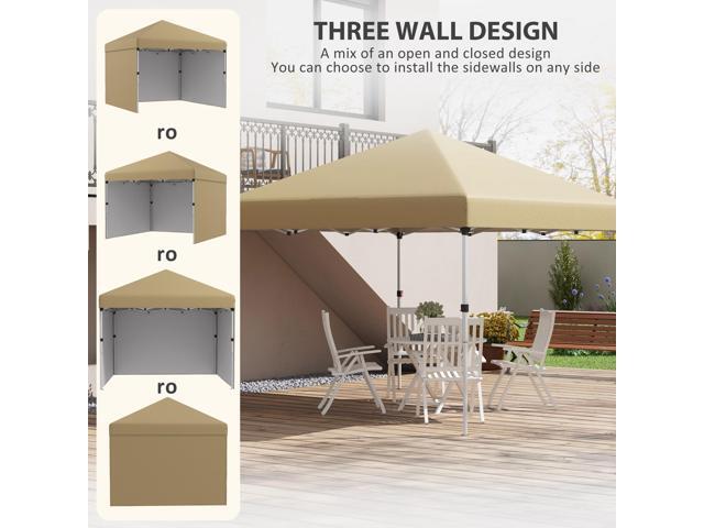 10' x 10' Pop Up Canopy Tent with 3 Sidewalls, Leg Weight Bags and Carry Bag, Height Adjustable, Instant Party Tent Event Shelter Gazebo for...