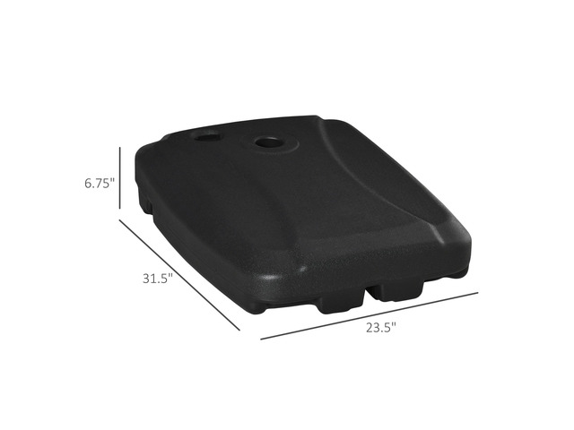 Cantilever Umbrella Base, 165 lbs. Capacity, Portable Offset Umbrella Stand on Wheels, Mobile, Heavy-Duty, Fillable with Water or Sand, Black