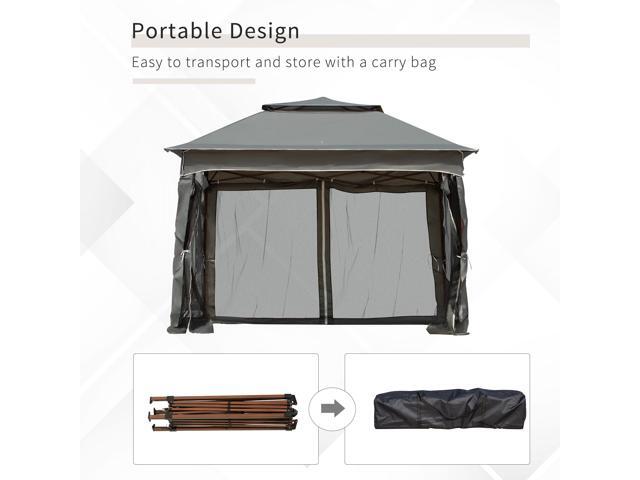 11' x 11' Pop Up Canopy, Outdoor Patio Gazebo Shelter with Removable Zipper Netting, Instant Event Tent w/ 114 Square Feet of Shade and Carry Bag...
