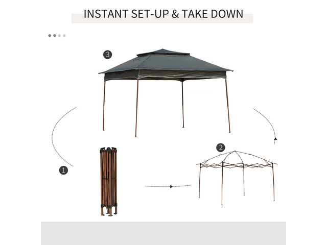 11' x 11' Pop Up Canopy, Outdoor Patio Gazebo Shelter with Removable Zipper Netting, Instant Event Tent w/ 114 Square Feet of Shade and Carry Bag...