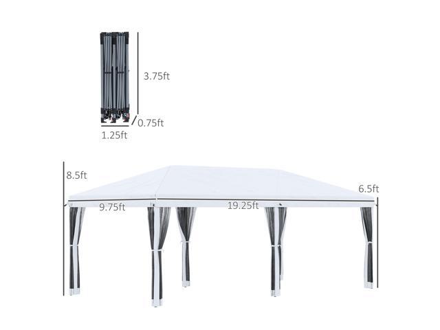 10' x 20' Pop Up Canopy Tent with Netting, Heavy Duty Instant Sun Shelter, Large Tents for Parties with Carry Bag for Outdoor, Garden, Patio, Cream...
