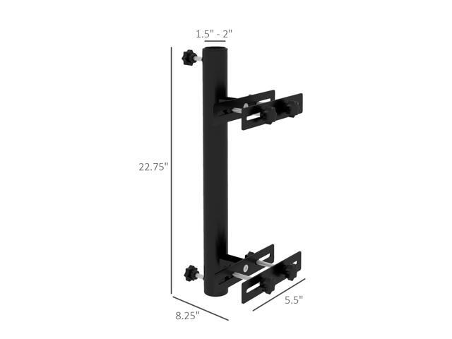 Patio Umbrella Holder with Adjustable Clamps, Umbrella Deck Mount Bracket for Railing, Balcony, Fences, Patio Umbrella Stand for Market Umbrella...