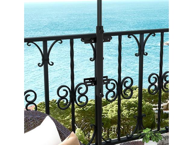 Patio Umbrella Holder with Adjustable Clamps, Umbrella Deck Mount Bracket for Railing, Balcony, Fences, Patio Umbrella Stand for Market Umbrella...