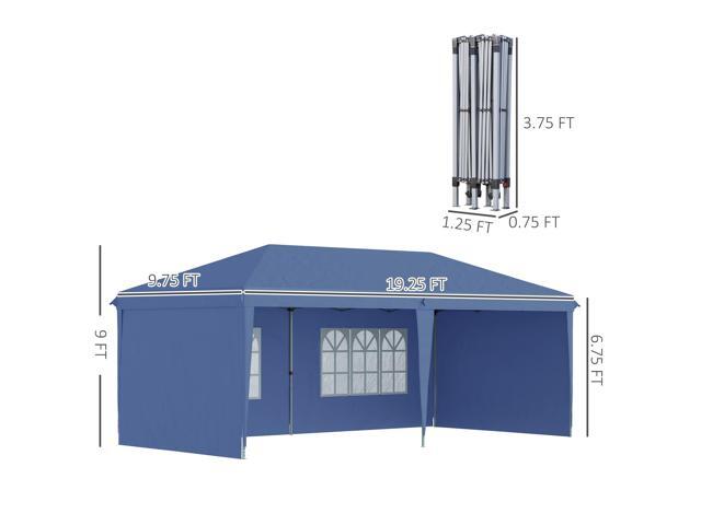 10' x 20' Pop Up Canopy Tent with 4 Sidewalls, Heavy Duty Tents for Parties, Outdoor Instant Gazebo with Carry Bag, for Outdoor, Garden, Patio, Blue