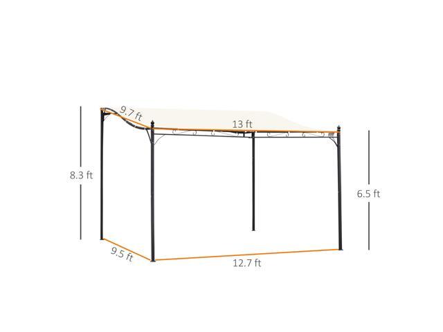 10' x 13' Steel Outdoor Pergola Gazebo, Patio Canopy with Weather-Resistant Fabric and Drainage Holes for Backyard, Deck, Garden, Cream White