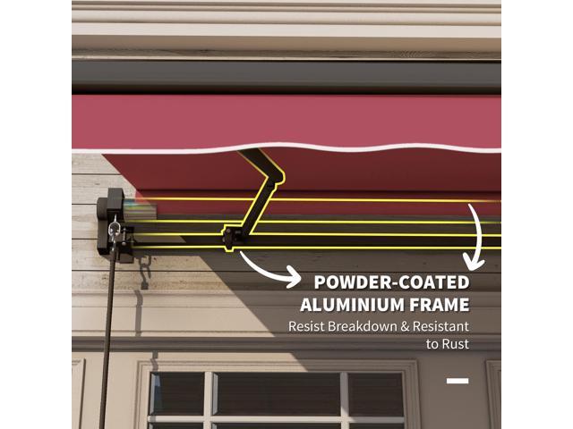 10' x 8' Retractable Awning, Patio Awnings, Sunshade Shelter w/ Manual Crank Handle, UV & Water-Resistant Fabric and Aluminum Frame for Deck,...