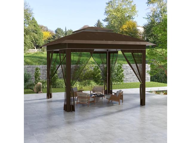 12' x 12' Pop Up Canopy Tent with Netting and Carry Bag, Instant Sun Shelter with 137 sq. ft Shade, Tents for Parties, Height Adjustable, for...