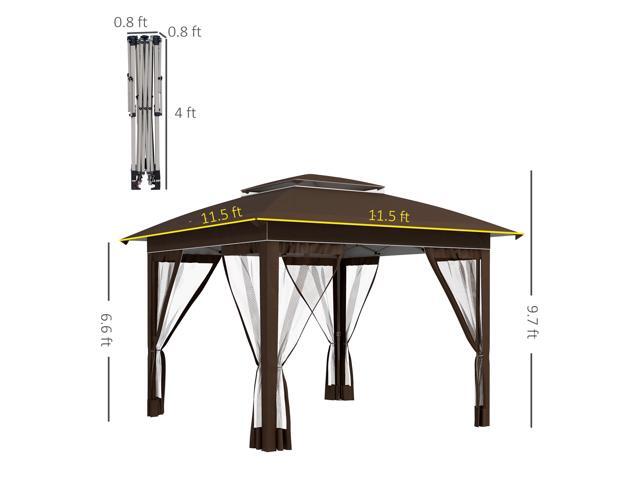 12' x 12' Pop Up Canopy Tent with Netting and Carry Bag, Instant Sun Shelter with 137 sq. ft Shade, Tents for Parties, Height Adjustable, for...