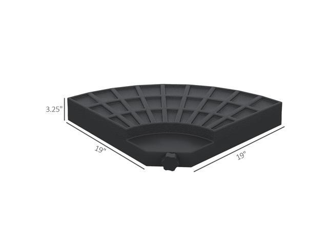 4 Pieces Round Patio Umbrella Base, Cantilever Offset Outdoor Umbrella Weights, 52 Liters Capacity Water or 112 lbs Capacity Sand Plates Set, Black