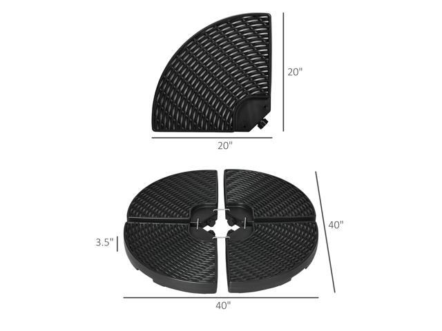 HDPE Material Patio Umbrella Base Weights Sand Filled up to 150 Lb. for Any Offset Umbrella Base 4-Piece, Water or Sand Filled, All-Weather,...