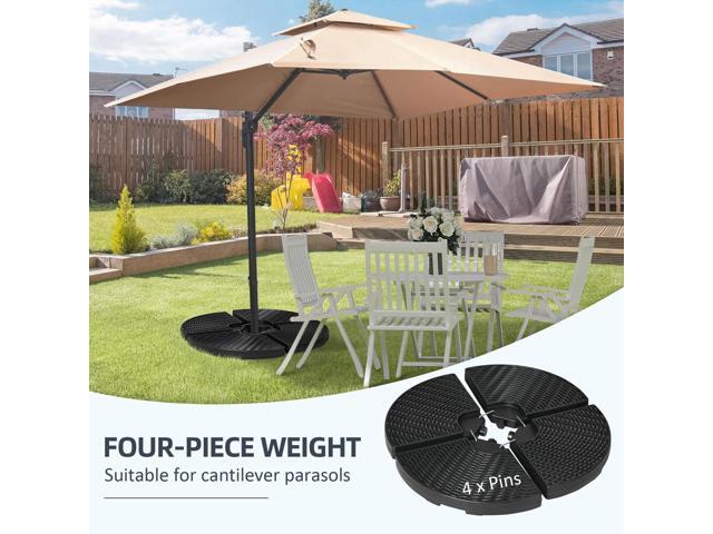 HDPE Material Patio Umbrella Base Weights Sand Filled up to 150 Lb. for Any Offset Umbrella Base 4-Piece, Water or Sand Filled, All-Weather,...