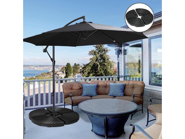 HDPE Material Patio Umbrella Base Weights Sand Filled up to 150 Lb. for Any Offset Umbrella Base 4-Piece, Water or Sand Filled, All-Weather,...