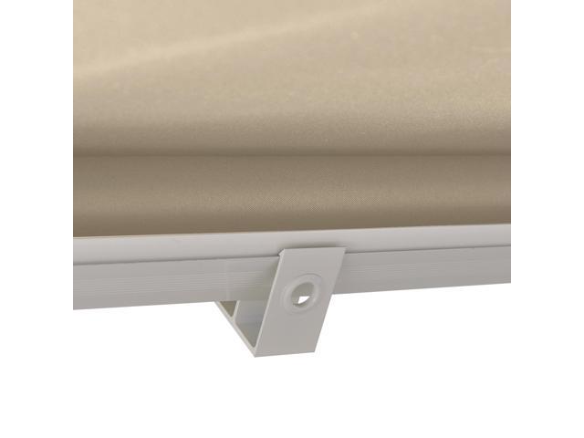 6' Drop Arm Manual Retractable Window Awning Sun Shade Shelter for Patio Balcony Outdoor, Aluminum, Cream White