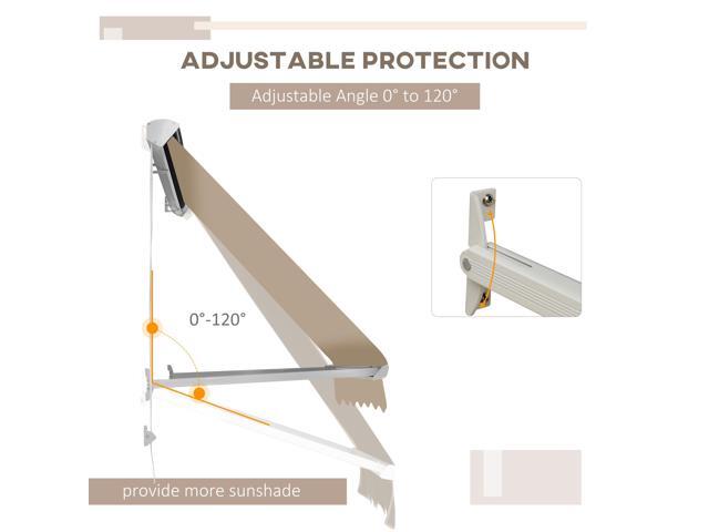 6' Drop Arm Manual Retractable Window Awning Sun Shade Shelter for Patio Balcony Outdoor, Aluminum, Cream White
